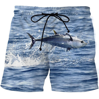 Férfi/női horgászat Beach shorts HD trópusi halak 3D nyomtatott úszósport nadrág szörf rövidnadrág férfi edzőterem szörfdeszka fürdőruha