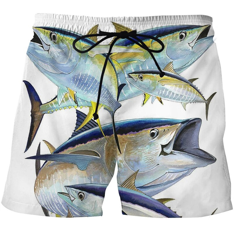 Férfi/női horgászat Beach shorts HD trópusi halak 3D nyomtatott úszósport nadrág szörf rövidnadrág férfi edzőterem szörfdeszka fürdőruha