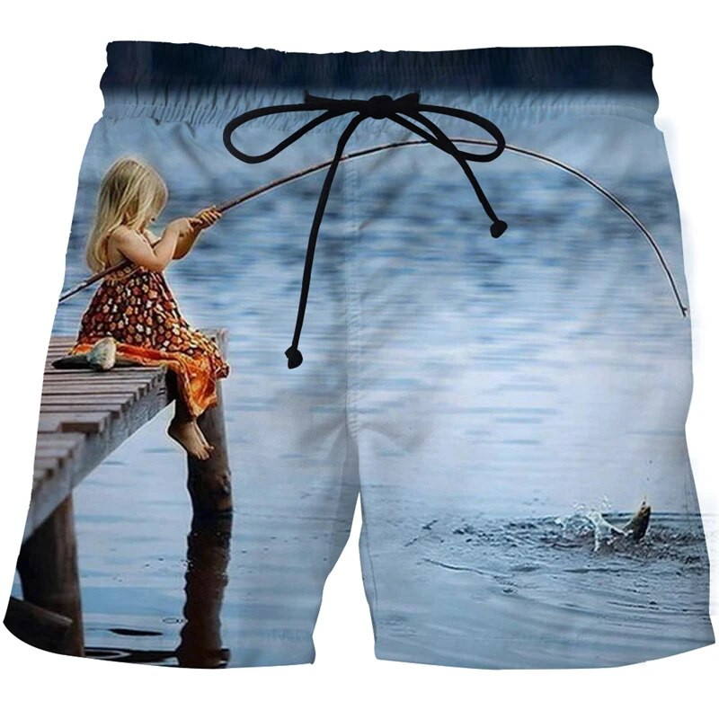 Férfi/női horgászat Beach shorts HD trópusi halak 3D nyomtatott úszósport nadrág szörf rövidnadrág férfi edzőterem szörfdeszka fürdőruha