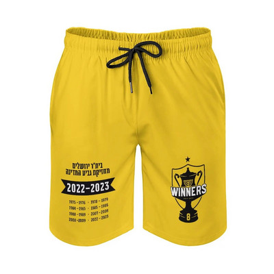 Israel FCBJ Jerusalem Vyriški šortai plaukimo bagažinės paplūdimio kelnaitės Greitai džiūstantys šortai raišteliu elastiniu juosmeniu su kišenėmis