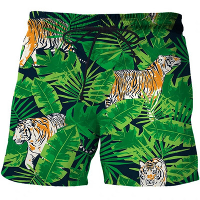 Új nyári férfi dzsungel rövidnadrágok 3D nyomtatott alkalmi strandnadrágok 2021 fürdőruha rövidnadrágok túlméretezett felnőtt strandnadrágokhoz