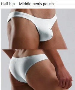 WG52 2022 jauni seksīgi, balti, pieguļoši zema jostasvietas vīriešu peldkostīmi puspaka gurnu bikini, karsti  vīriešu siksnu peldkostīmi peldbiksītes