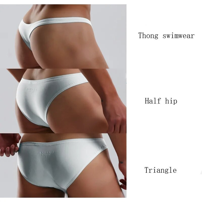 WG52 2022 jauni seksīgi, balti, pieguļoši zema jostasvietas vīriešu peldkostīmi puspaka gurnu bikini, karsti  vīriešu siksnu peldkostīmi peldbiksītes