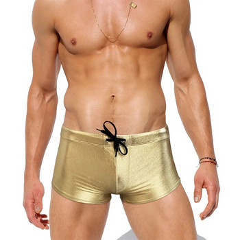 WY33 секси златисто сребристо тесни мъжки бански костюми с ниска талия 2022 летни мъжки плувни плажни шорти бикини за сърф бански слипове бански костюм