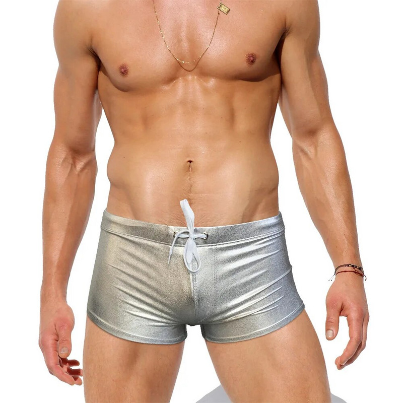 WY33 seksi zlatno srebrni uski muški kupaći kostimi za ljeto 2022. muškarci za kupanje kratke hlače za plažu surfanje bikiniji kupaće gaćice kupaći kostim