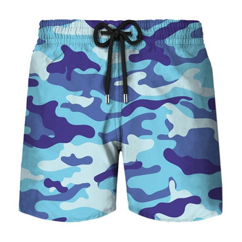 Летни мъжки бързосъхнещи плажни шорти Бански костюми Модни мъжки бански гащи Камуфлажен 3D печат Фитнес спортни шорти Плажно облекло