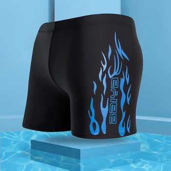 Ανδρικά μαγιό Μπλουζάκια Plus Size Ανδρικά σορτς μαγιό Εκτύπωση Μπλουζάκια πισίνας Σλιπ παραλίας Μαγιό Flame Boxer Badpak