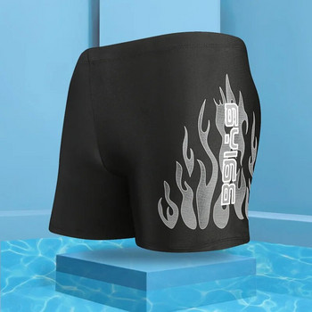 Мъжки бански гащи Големи размери Мъжки бански шорти Бански костюм Печатни гащи за басейн Плажни слипове Бански Flame Boxer Badpak