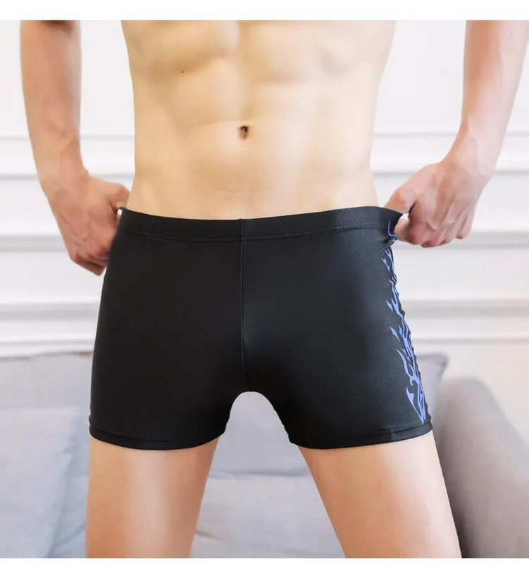 Plameni uzorak velike veličine Muški muški kupaći kostimi Kratki kupaći kostimi Kupaći kostimi Gaće za kupanje Crna Plava odjeća za plažu Gaćice za plažu