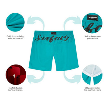 Мъжки бански костюми Бързосъхнещи плътни бански гащета Beach Board Shorts Плувни панталони Бански костюми Спорт за бягане Сърф шорти за мъже