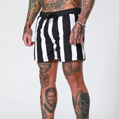 Férfi Strandnadrág Nyári Úszás Tengerparti Vakáció Gyorsan száradó fürdőruha Férfi Kerékpáros Futónadrágok Divat csíkos Boxer Alsók