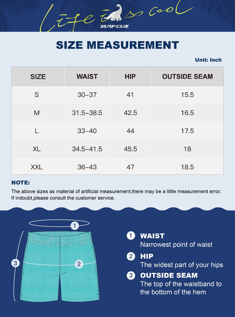 SURFCUZ vīriešu peldbikses vasaras pludmales dēļa šorti ar sieta oderi Quick Dry Dry vīriešu peldkostīmi sērfošanas peldšorti