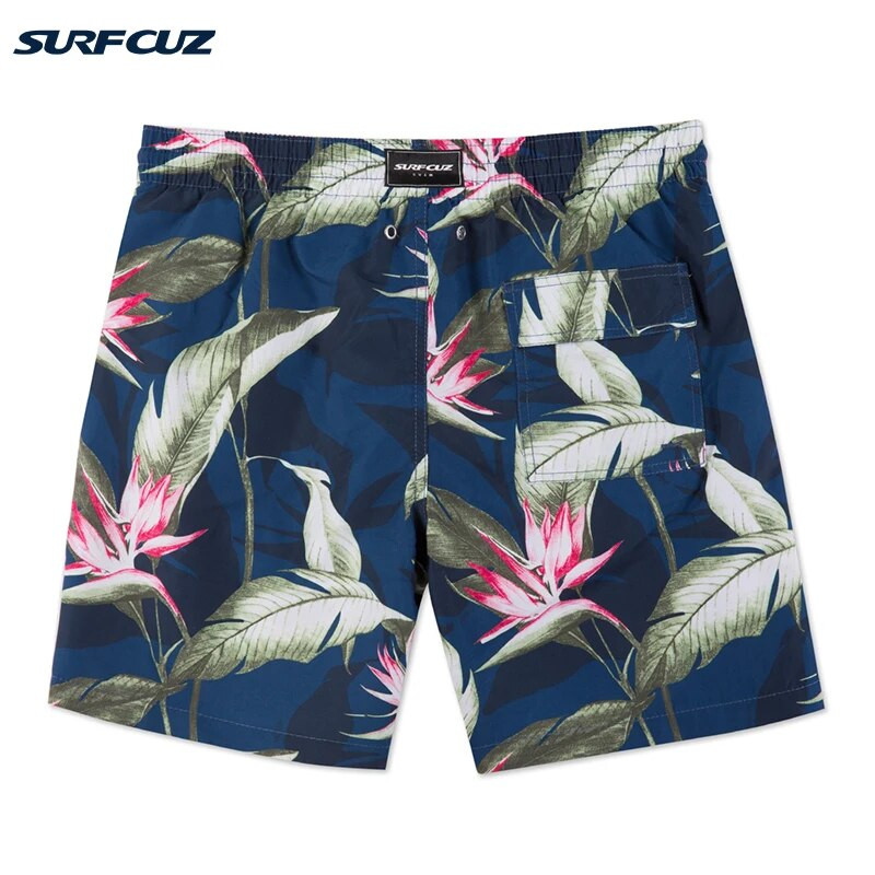SURFCUZ vīriešu peldbikses vasaras pludmales dēļa šorti ar sieta oderi Quick Dry Dry vīriešu peldkostīmi sērfošanas peldšorti