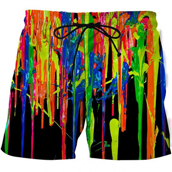 Живописно изкуство 3D печат Мъжки бански костюми Бански шорти Гащи Плажни шорти Плувни панталони Бански костюми Мъжки спортове за бягане