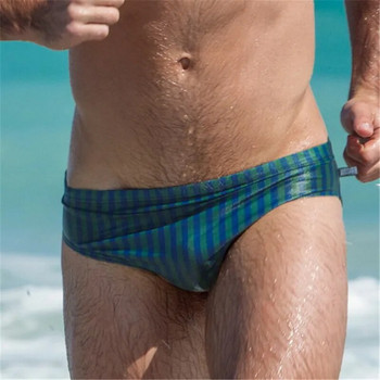 Секси мъжки бански гащи Триъгълен бански костюм Къси панталони с ниска талия Бански гащета Раирани бански панталони Модни плажни боксери 2020