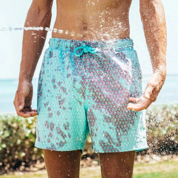 Плажни шорти родител-дете Променящи цвета бански гащи Цветни плажни шорти Летни мъжки бански гащи Бързосъхнещи къси панталони за баня