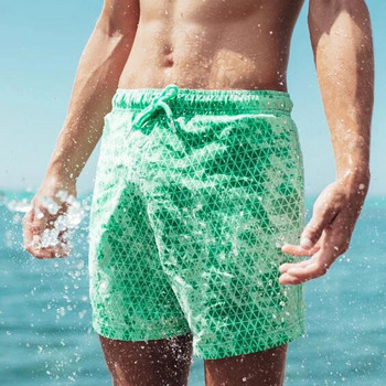 Плажни шорти родител-дете Променящи цвета бански гащи Цветни плажни шорти Летни мъжки бански гащи Бързосъхнещи къси панталони за баня
