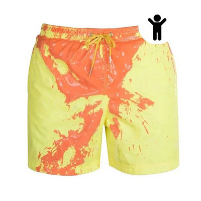 Szülő-Gyermek Strandnadrág Színváltoztató fürdőnadrág Színes Strandnadrág Nyári Férfi úszónadrágok Gyorsan száradó fürdőnadrág nadrág