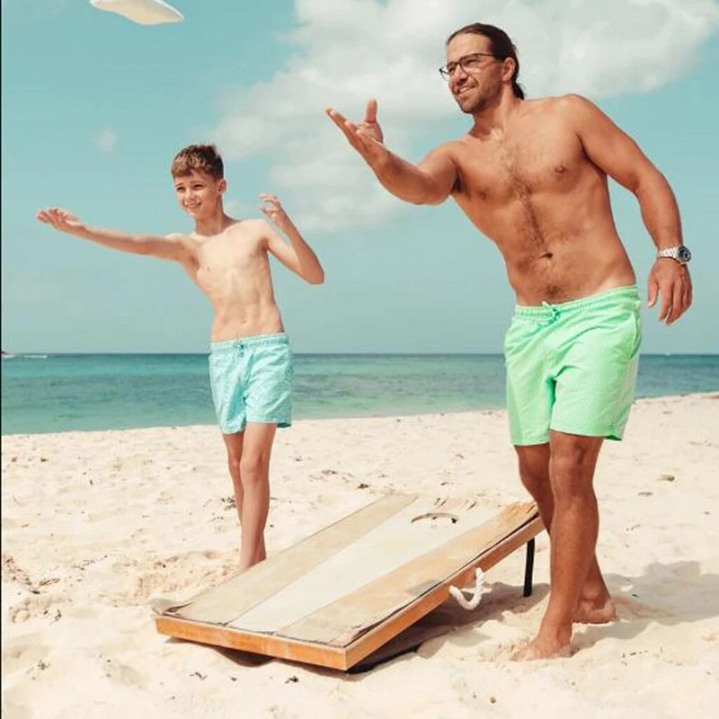 Szülő-Gyermek Strandnadrág Színváltoztató fürdőnadrág Színes Strandnadrág Nyári Férfi úszónadrágok Gyorsan száradó fürdőnadrág nadrág