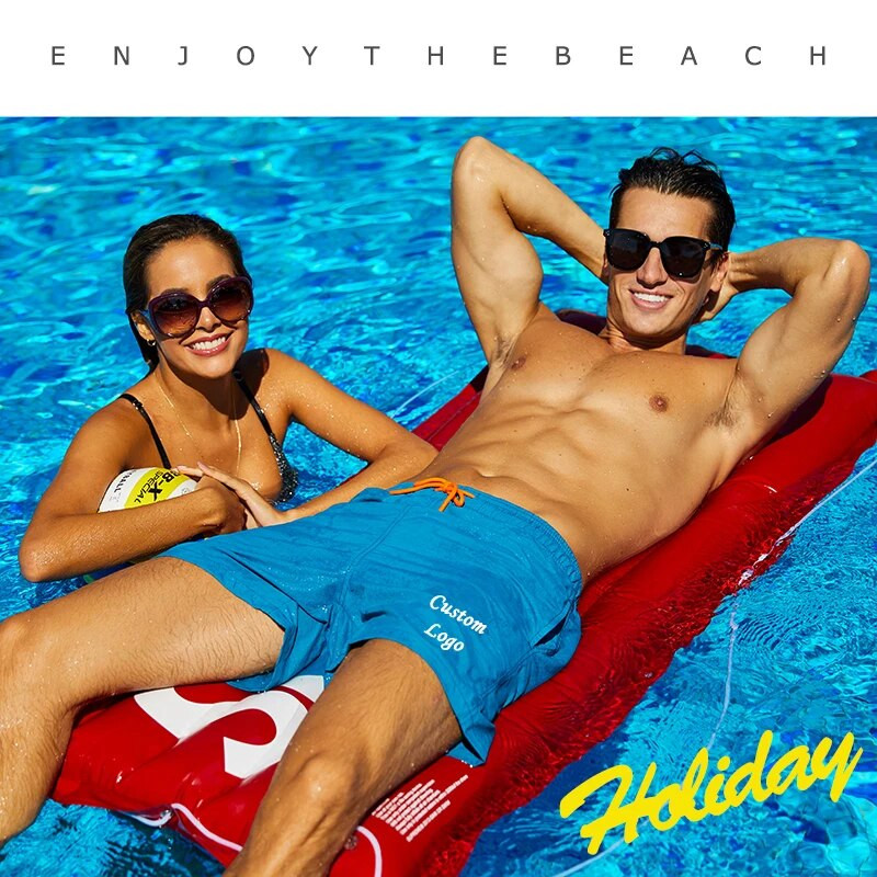 Individualus logotipas Vyriški vasariniai maudymosi kostiumai maudymosi šortai lagaminai paplūdimio lenta plaukimo šortai maudymosi kostiumėliai vyriški bėgimo sportiniai šortai banglenčių sportui