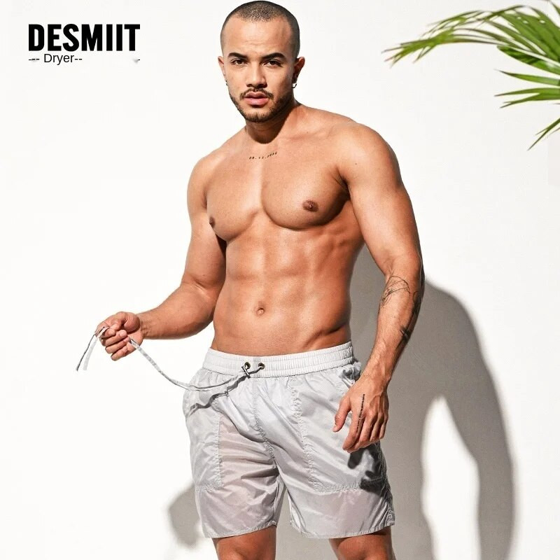 Nove muške prozračne kratke hlače za plažu Kupaći kostim Trup Muške prozirne kupaće gaće Kupaći kostim Udobni kupaći kostimi Muški kupaći kostim