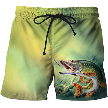 Плажни къси панталони Carp Fish Мъжки бански с щампи за риболов Мъже Дамски бански гащи Къси панталони Спортни фитнес Бързосъхнещи плажни шорти за свободното време