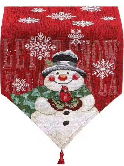 Új boldog karácsonyt, kiváló minőségű otthoni asztaldísz skandináv témájú rajzfilm mintás vászon alátét Tea Western szőnyegek dohányzóasztal zászló