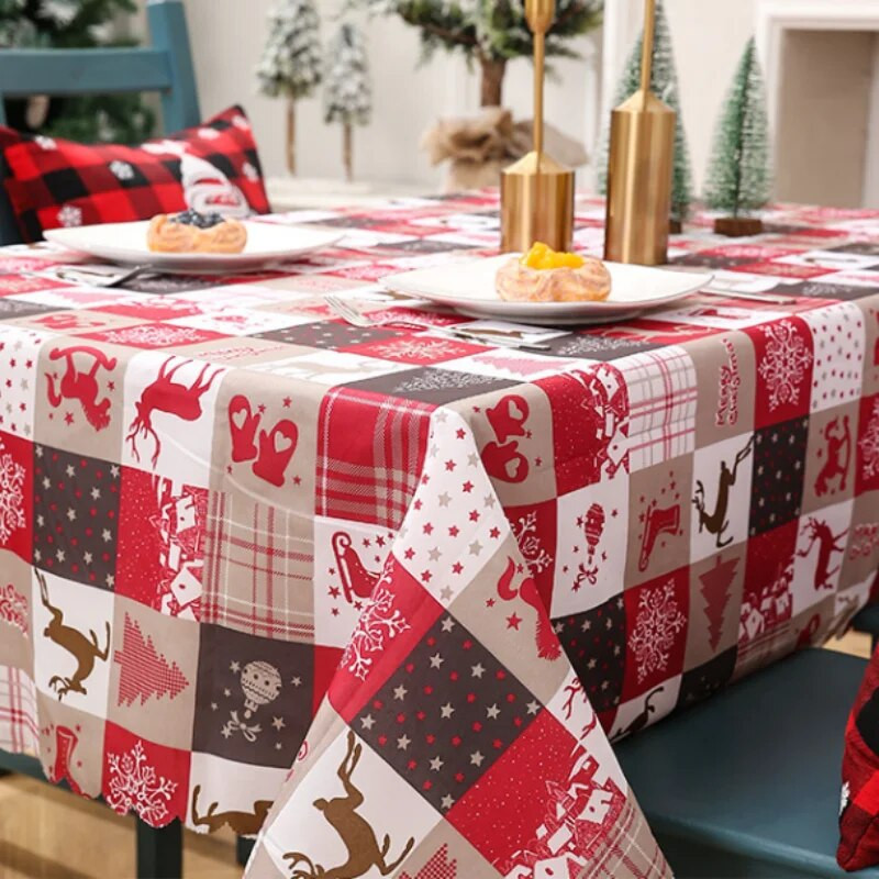 Kalėdinė staltiesė Linksmų Kalėdų papuošimas namams Staltiesė Virtuvei Kalėdos 2023 Navidad Kerst Natal Laimingų Naujųjų 2024 metų