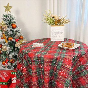 Χριστουγεννιάτικο κάλυμμα τραπεζαρίας σαλονιού Διακόσμηση φανελένιο τραπεζομάντιλο για το σπίτι Εστιατόριο Κομψό καρό πάρτι φόντου Πανί Φωτογραφικό Στήριγμα