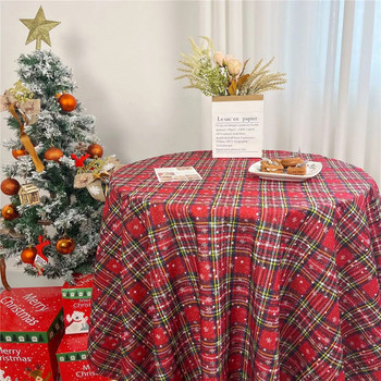 Χριστουγεννιάτικο κάλυμμα τραπεζαρίας σαλονιού Διακόσμηση φανελένιο τραπεζομάντιλο για το σπίτι Εστιατόριο Κομψό καρό πάρτι φόντου Πανί Φωτογραφικό Στήριγμα