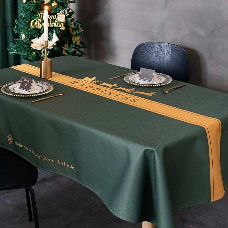Ins Wind Feast Ziemassvētku audums Mākslas galdauts Ūdensnecaurlaidīgs un eļļas necaurlaidīgs mājsaimniecības svētku ballīšu noformējuma piederumi Galda paklājs