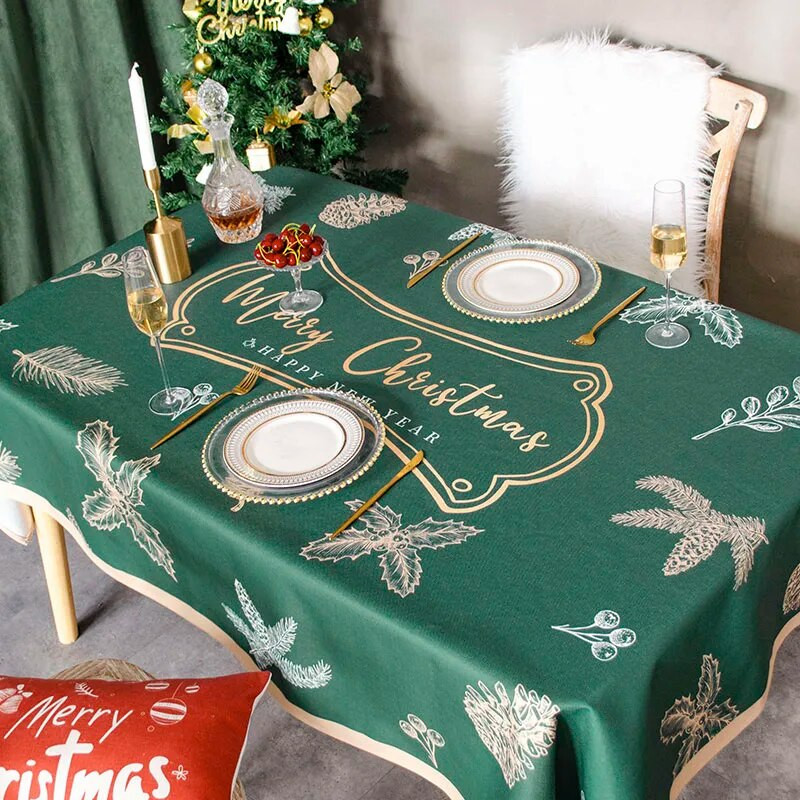 Ins Wind Feast Ziemassvētku audums Mākslas galdauts Ūdensnecaurlaidīgs un eļļas necaurlaidīgs mājsaimniecības svētku ballīšu noformējuma piederumi Galda paklājs
