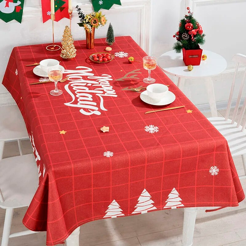 Ins Wind Feast Ziemassvētku audums Mākslas galdauts Ūdensnecaurlaidīgs un eļļas necaurlaidīgs mājsaimniecības svētku ballīšu noformējuma piederumi Galda paklājs