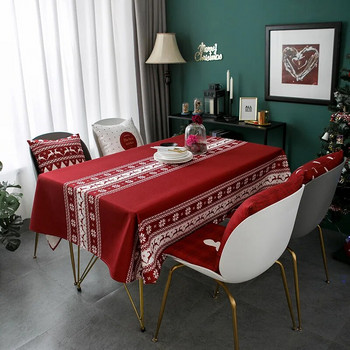 Χριστουγεννιάτικη διακόσμηση σπιτιού Αδιάβροχα ορθογώνια τραπεζομάντιλα Κόκκινο Τραπέζι σαλονιού Τραπέζι Πανί Διακόσμηση τραπεζιού Κάλυμμα τραπεζιού Nappe De Table