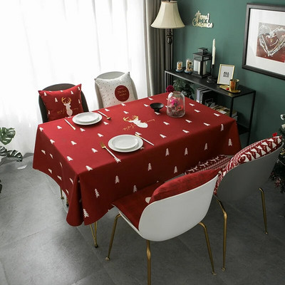Božićni dekor za dom Vodootporni pravokutni stolnjaci Crveni stolić za kavu Stolnjak Dekoracija za zabavu Pokrivač za stol Nappe De Table