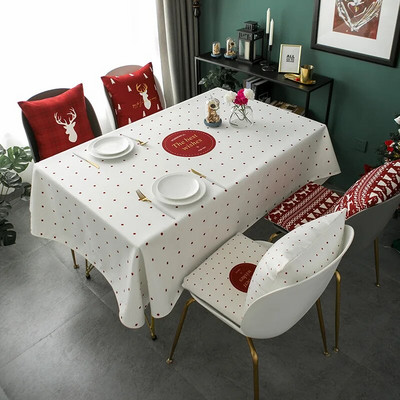 Božićni dekor za dom Vodootporni pravokutni stolnjaci Crveni stolić za kavu Stolnjak Dekoracija za zabavu Pokrivač za stol Nappe De Table