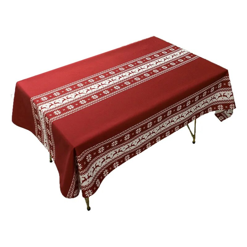 Božićni dekor za dom Vodootporni pravokutni stolnjaci Crveni stolić za kavu Stolnjak Dekoracija za zabavu Pokrivač za stol Nappe De Table