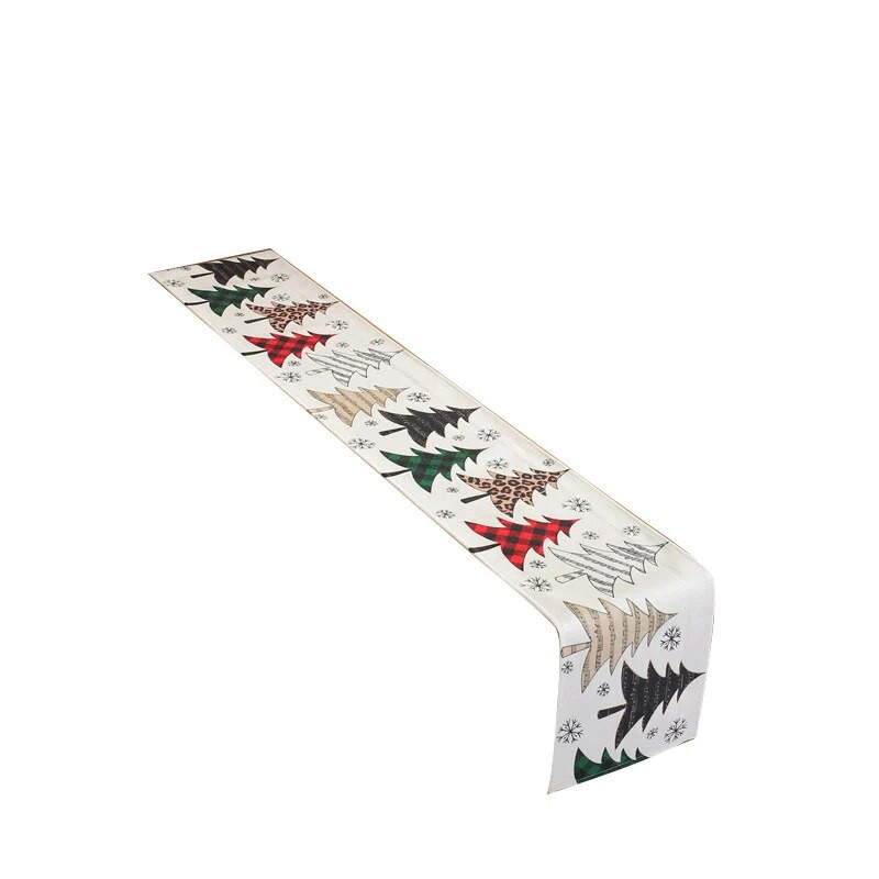 Μοντέρνο απλό χοντρό πολυεστερικό βαμβάκι ψηφιακή εκτύπωση Πρωτοχρονιάτικο κόκκινο χριστουγεννιάτικο τραπέζι σημαία Κρεβάτι ουρά σημαία σουπλά Τραπέζι πανί