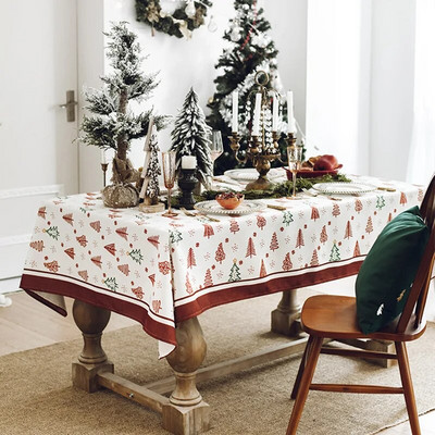 Modern könnyű luxus karácsonyi terítő porálló poliészter téglalap alakú terítő vacsora hangulatos dekorációs terítő