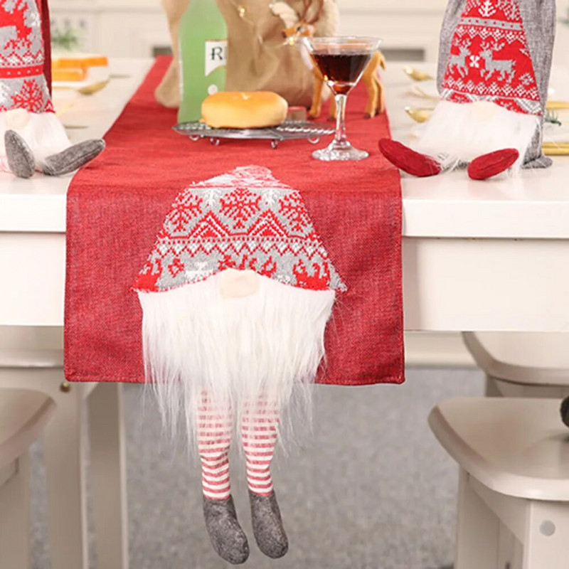 33X180cm Božićni stolni klizač Božićni stolni pokrivač sa zastavicama Navidad Natalni darovi Božićni dekori Novogodišnji 2024. stolnjak