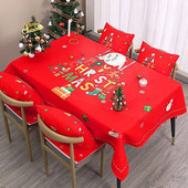 Nova božićna tematska zabava Dekoracija stola Pribor Novogodišnja dekoracija Pravokutni vodootporan stolnjak otporan na mrlje