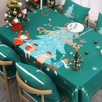 Nova božićna tematska zabava Dekoracija stola Pribor Novogodišnja dekoracija Pravokutni vodootporan stolnjak otporan na mrlje