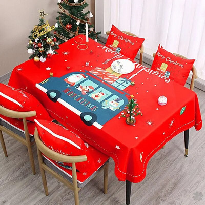 Nova božićna tematska zabava Dekoracija stola Pribor Novogodišnja dekoracija Pravokutni vodootporan stolnjak otporan na mrlje