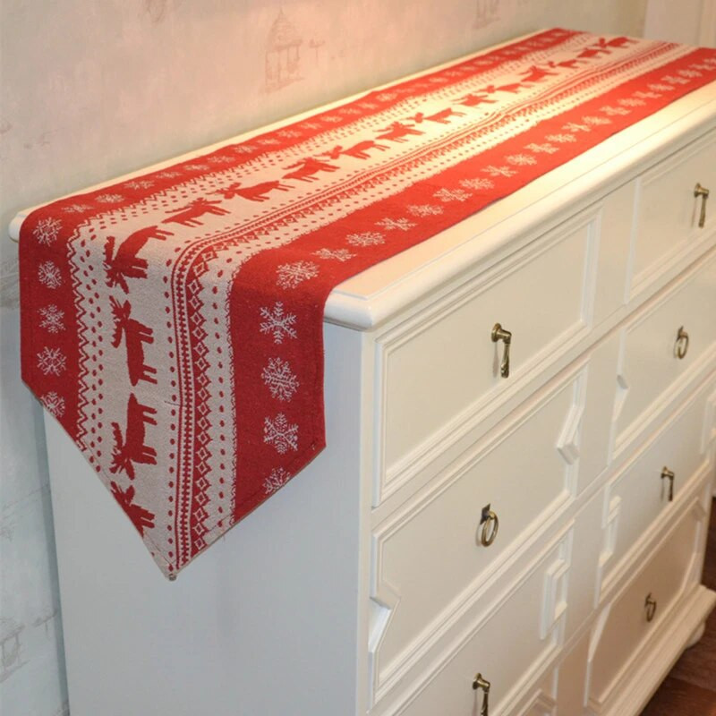 Nova božićna dekoracija Nordijski los stolnjak Stolna zastavica Podmetač Pravokutni stolnjak Ormarić za cipele Zastavica Hotelska zastavica