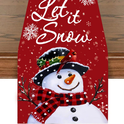 Božićna tema Stol Trkač Crtić Orašar Snjegović Božićno drvce Pokrivač stola Zastavice Sretan Božić Dekor Sretna Nova 2024.