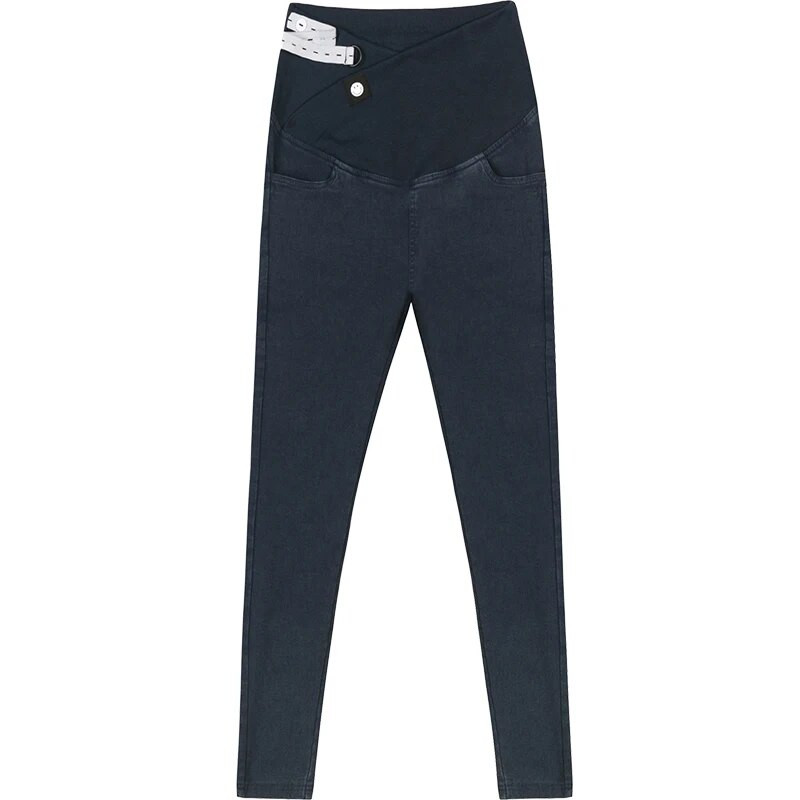 Žemu juosmeniu Moteriški Džinsai Nėščioms Drabužiai Nėščiosioms Elastinės plonos pieštuko pėdutės Nėštumo kelnės Moteriškos džinsinės siauros kelnės