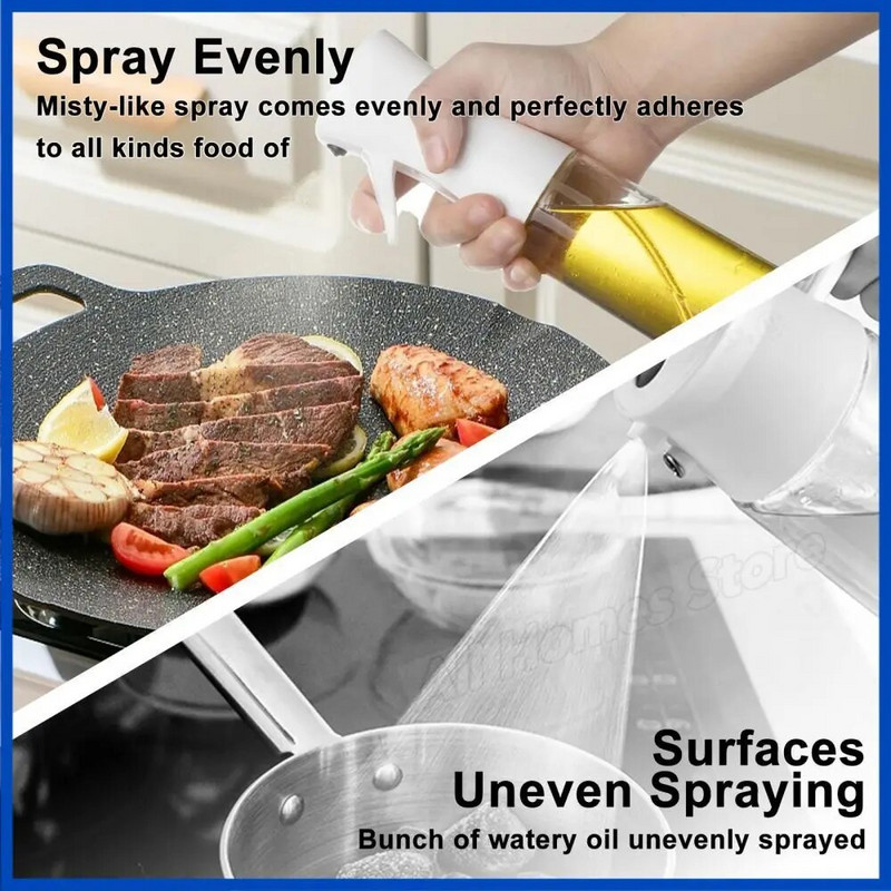 2 vnt. 300 ml aliejaus purškimo buteliuko purkštuvas rozmarinų aliejaus purškiklis 2 viename purškimo buteliuko kepimo alyvuogių aliejus virtuvės acto voleliui