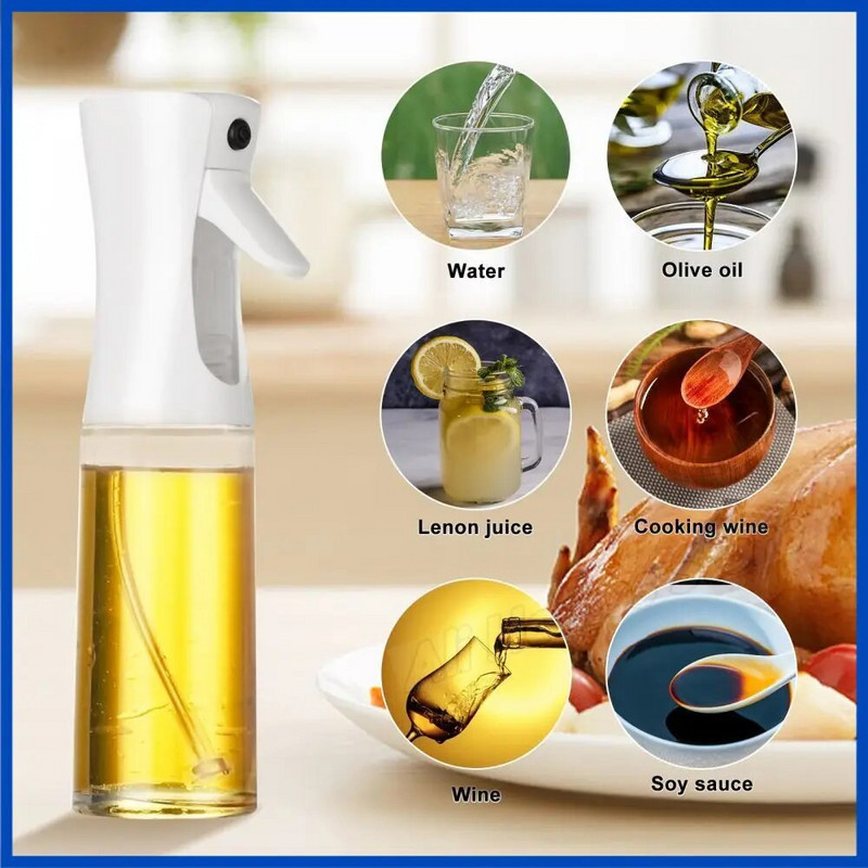 2 vnt. 300 ml aliejaus purškimo buteliuko purkštuvas rozmarinų aliejaus purškiklis 2 viename purškimo buteliuko kepimo alyvuogių aliejus virtuvės acto voleliui