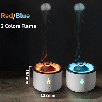 REUP – diffuseur d\'huile essentielle avec anneau de fumée, petite lampe de nuit, humidificateur d\'air, arôme de flamme volcanique