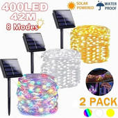 50/100/200/300/400LED päikeseenergia LED-valgusti õues, aiahaldjas valgusnöör veekindel jõuluvaniku õue kaunistus